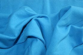 Stoffen uitverkoop - Tricot stof - uni - turquoise - 1773-003