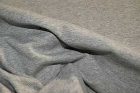 Tricot stoffen - Tricot stof - uni grijs - gemeleerd - 18600-16