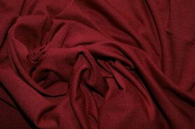 Bordeaux rode stoffen - Tricot stof - uni - wijnrood - 1773-016