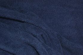 80% katoen, 20% polyester stoffen - Fleece stof - katoen - donkerblauw - 0233-008