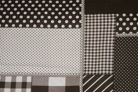 Geruite stoffen - Katoen stof - patchwork - donkerbruin - 5634-055