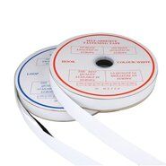 Effen uni kleur band - XVE11-550 Klittenband Plakbaar 2.5 cm breed Wit