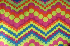 Carnavalsstoffen - Carnaval fantasie zigzag multi (uitverkocht)