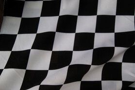 Carnavalsstoffen - Texture - finishvlag - zwart wit - 20812-069 