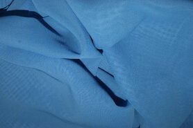 Voile stoffen - Voile stof - Chiffon uni - blauw - 3969-004