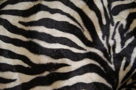 Decoratie en aankleding stoffen - Polyester stof - Dierenprint zebra - beige/donkerbruin - 4510-52