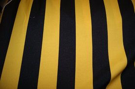 Jurk stoffen - Texture stof - carnaval streep breed - geel/zwart - 3059