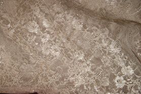 Doorschijnende stoffen - Kant stof - beige - 4800-003