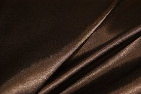 97% Polyester, 3% Elastan stoffen - Satijn stof - lichte stretch - bruin - 4241-155