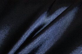 97% Polyester, 3% Elastan stoffen - Satijn stof - stretch - donkerblauw - 4241-007