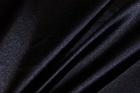 97% Polyester, 3% Elastan stoffen - Satijn stof - lichte stretch - heel donkerblauw - 4241-008