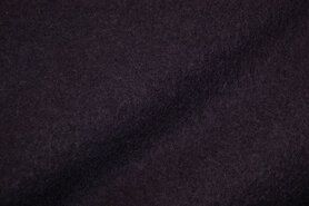 Donkerpaarse stoffen - Wollen stof - Gekookte wol - heel - donkerpaars - 4578-144 