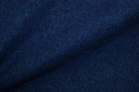 100% wol stoffen - Wollen stof - Gekookte wol donker - kobalt - 4578-206 