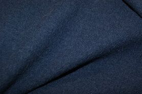 100% wol stoffen - Wollen stof - Gekookte wol - blauw - 4578-106 