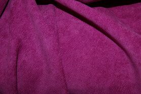 Fluweel stoffen - Ribcord stof - lichte stretch - fuchsia/paars - 1576-017
