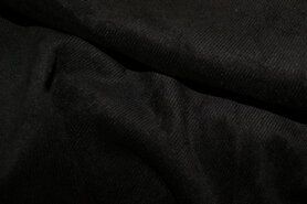 Ribcord stoffen - Ribcord stof - lichte stretch - zwart - 1576-069