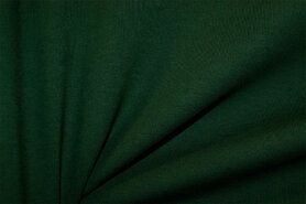 Katoen met elastan stoffen - Tricot stof - uni - donkergroen - 5438-028
