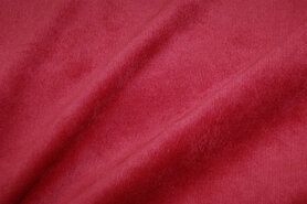 Geborduurde stoffen - Ribcord stof - lichte stretch - rood - 1576-015