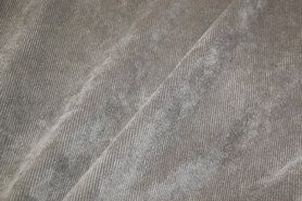 Kussen stoffen - Ribcord stof - lichte stretch - grijs - 1576-054