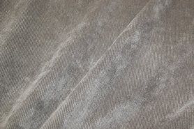 Ribcord stoffen - Ribcord stof - lichte stretch - grijs - 1576-054