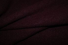 Paarse stoffen - Wollen stof - Gekookte wol - aubergine - 4578-019