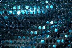 Bedrukte stoffen - Paillette stof - turquoise - 5585-004