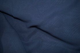 Blauwe stoffen - Voile stof - Chiffon uni - donkerblauw - 3969-008
