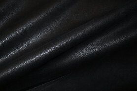 Gladde stoffen - Kunstleer stof - Unique Leather - zwart - 0541-999
