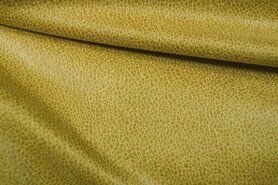 92% polyester, 8% elastan stoffen - Kunstleer stof - Unique Leather donker - maisgeel - 0541-575