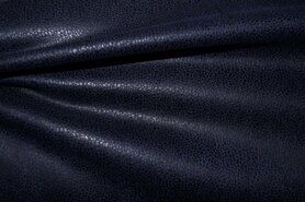 92% polyester, 8% elastan stoffen - Kunstleer stof - Unique Leather - donkerblauw - 0541-600