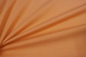 Katoen met elastan stoffen - Tricot stof - uni zacht - oranje - 5438-236