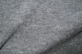 100% wol stoffen - Wollen stof - Gekookte wol - grijs - 4578-061
