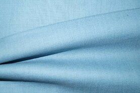 Niet in de wasdroger stoffen - Linnen stof - Stretch linnen tint donkerder dan - lichtblauw - 0591-630