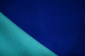 Plaid stoffen - Fleece stof - double fleece - kobaltblauw/mint - 9444-005