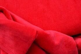 80% katoen, 20% polyester stoffen - Nicky velours stof - rood - 3081-015