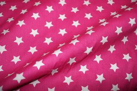 Ster motief stoffen - Katoen stof - ster - fuchsia - 5571-017