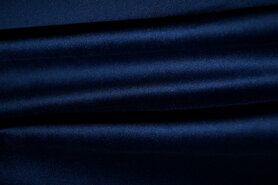 Blauwe gordijnstoffen - Polyester stof - Interieur en gordijnstof Velours ultrasoft - donkerblauw - 065340-I3