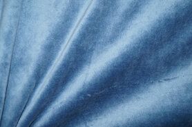 Jeans blauwe stoffen - Nicky velours stof - jeansblauw - 3081-006