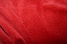 80% katoen, 20% polyester stoffen - Nicky velours stof - warm - rood - 3081-056