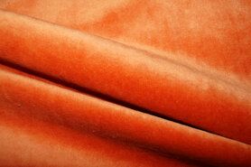 80% katoen, 20% polyester stoffen - Nicky velours stof - warm - oranje - 3081-156