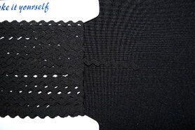 5 mm band - Zigzag band zwart