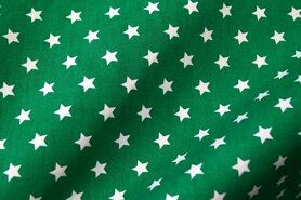 Aankleedkussen stoffen - Katoen stof - ster - groen - 5571-025