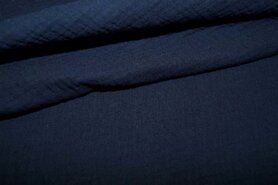 Aankleedkussen stoffen - Katoen stof - Hydrofielstof uni - donkerblauw - 3001-008