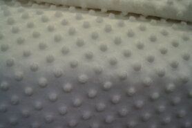 Deken stoffen - Polyester stof - Fur nicky Dot off-white (minky - stof) - 3347-051
