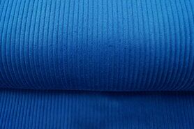 Jeans blauwe stoffen - Ribcord stof - grof - jeansblauw - 3044-006