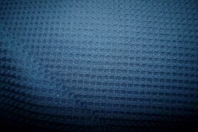 Badjas stoffen - Wafelkatoen stof - Wafeldoek donker - oudblauw - 0267-695