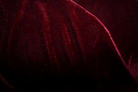 Rode stoffen - Tricot stof - Fluweel rekbaar donker - rood - 3348-019