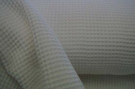 Wafelkatoen stoffen - Wafelkatoen stof - Wafeldoek - wit - 0267-001