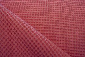 Roze Ledikantdeken stoffen - Wafelkatoen stof - Wafeldoek - koraal - 0267-536