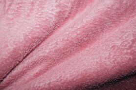 Badjas stoffen - Fleece stof - ultra soft - oudroze - 5358-014